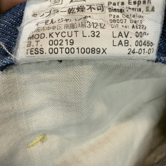 Diesel Womens Kycut Jeans 30X32 Blue Low Rise Straight Leg 100% Cotton Faded - Picture 9 of 14